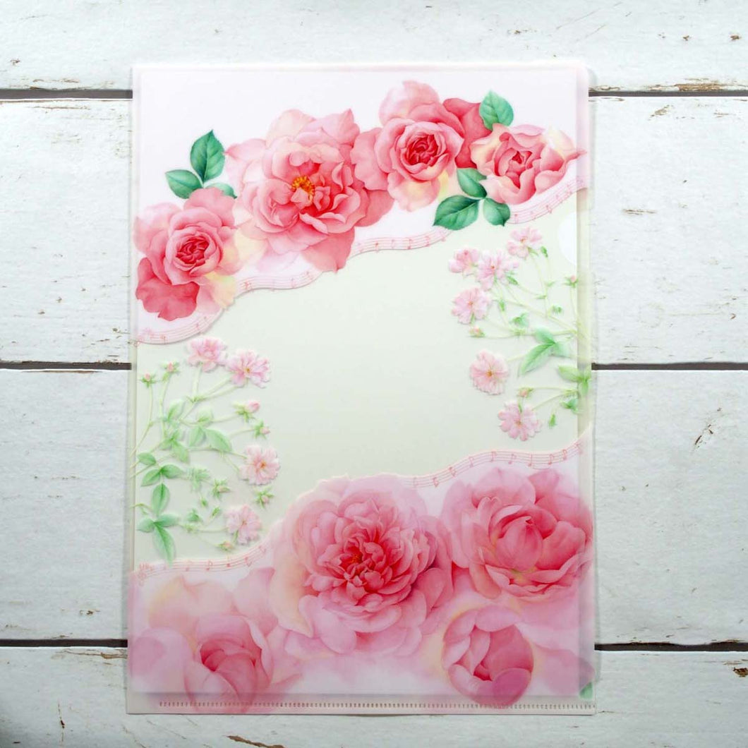 Clear Folder A4 Pink Rose | cf-030