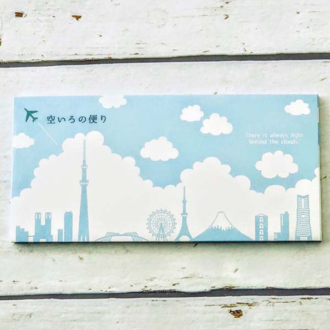 Memo Pad News of Sky Blue - Clouds and Tokyo Silhouette | mp-417