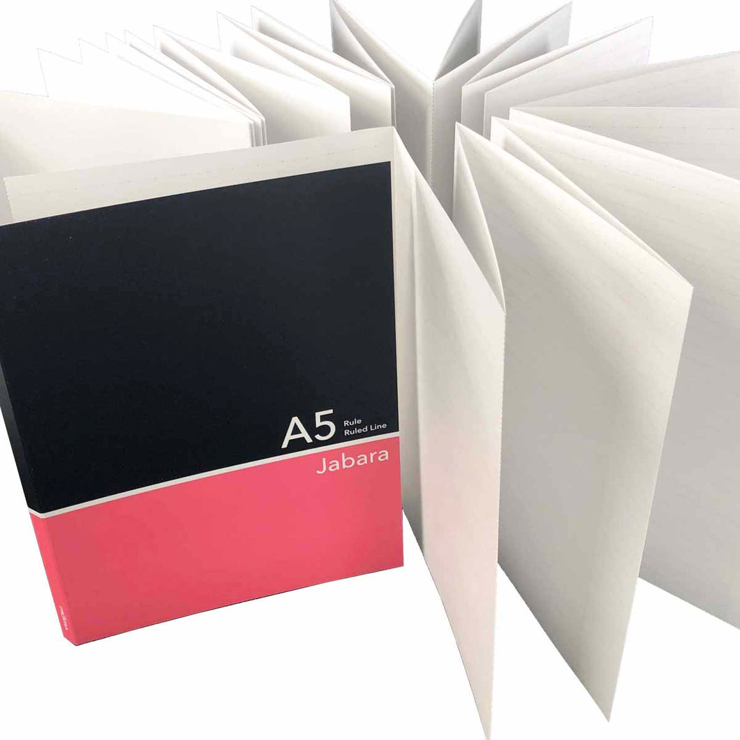 Accordian Fold Notebook A5 Black and Pink 7mm Ruled | cho-038