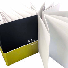 Load image into Gallery viewer, Accordian Fold Notebook A5 Black and Yellow 7mm Ruled | cho-039
