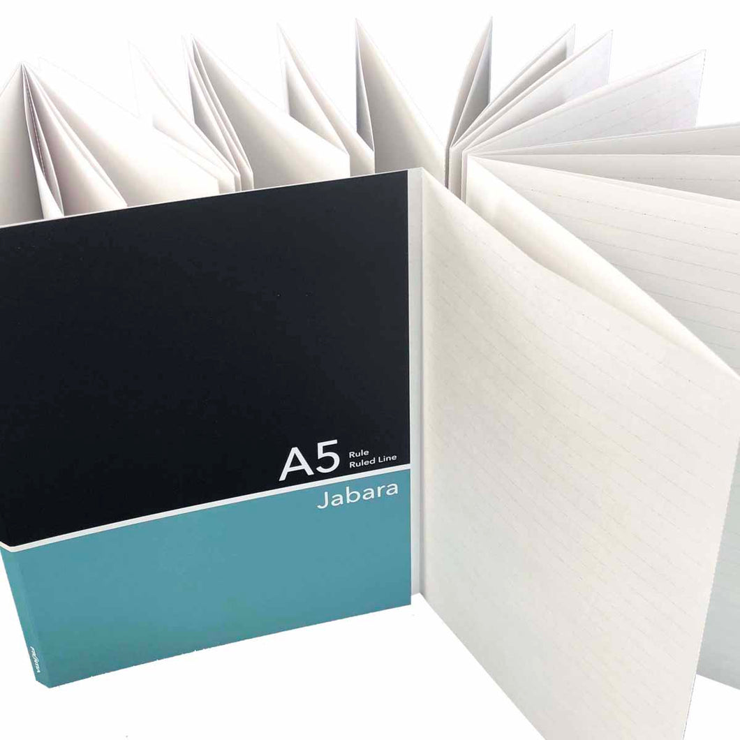 Accordian Fold Notebook A5 Black and Blue 7mm Ruled | cho-040