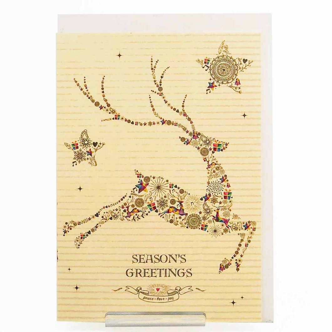 Greeting Card Christmas Card Classic Christmas Reindeer | xcd-246