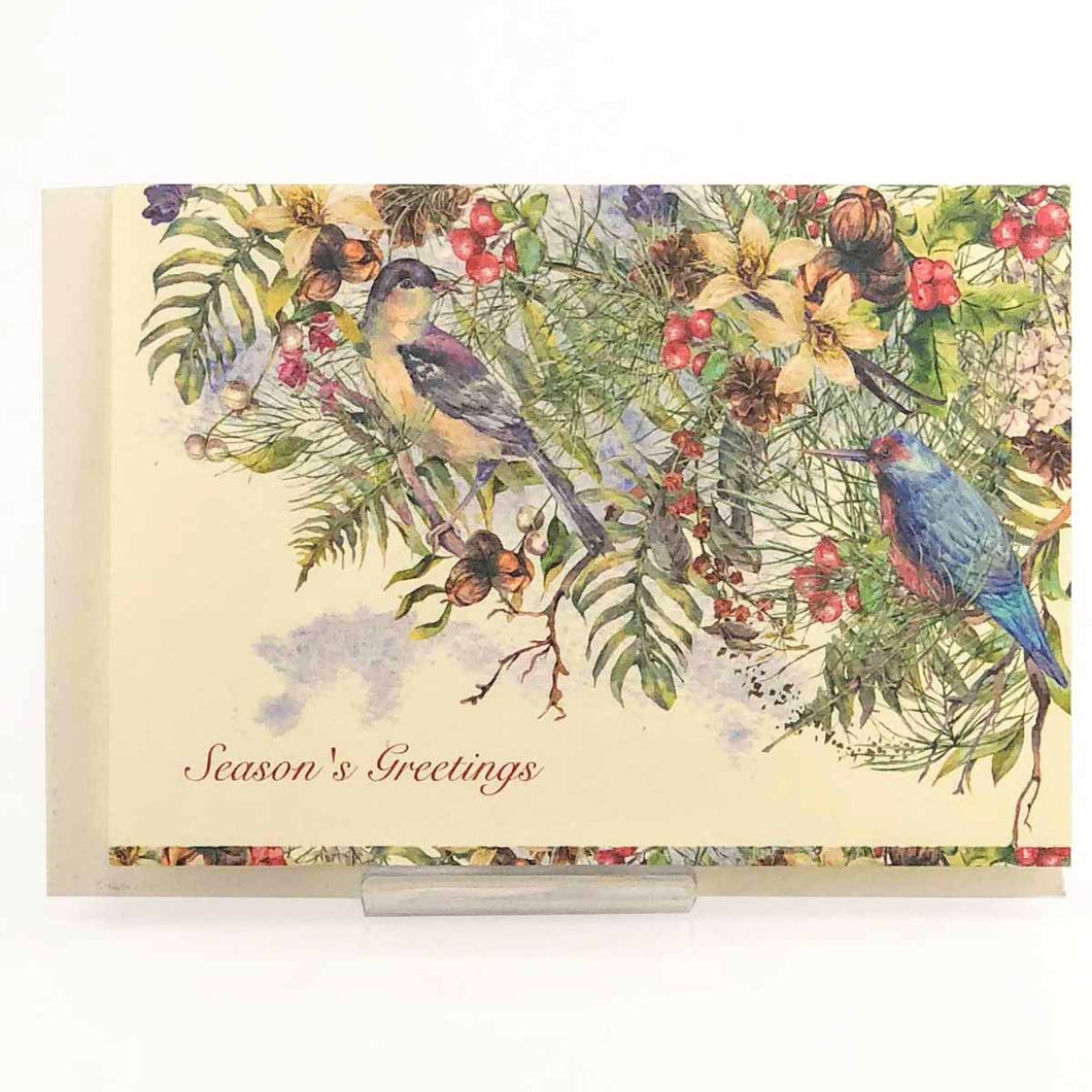 Greeting Card Christmas Card Classic Christmas Two Birds | xcd-250