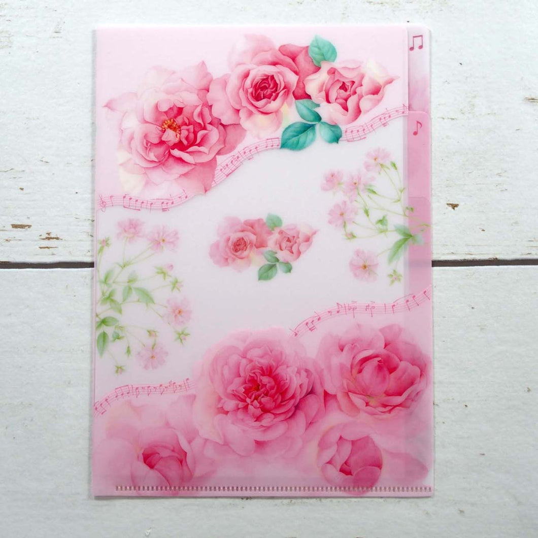 Clear Folder A5 Pink Rose | cf-049