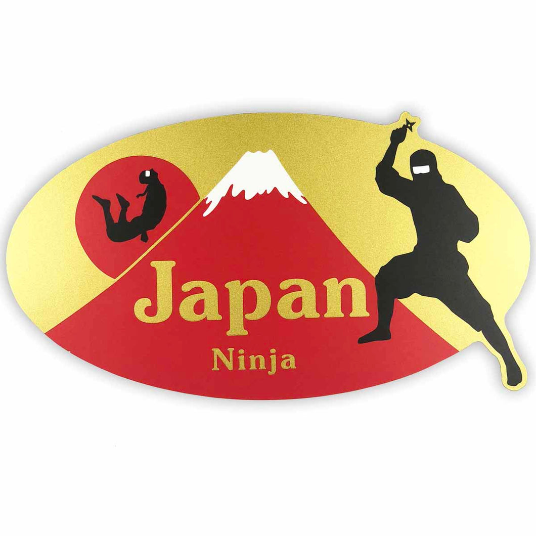 Sticker Silk Print Red Fuji and Ninja | sl-188