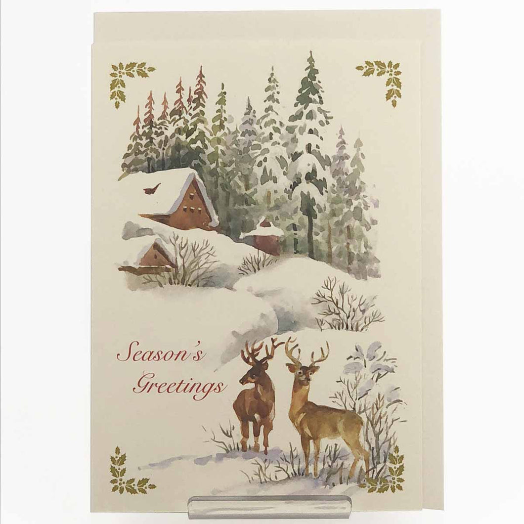 Greeting Card Christmas Card Classic Mountain Hut | xcd-258