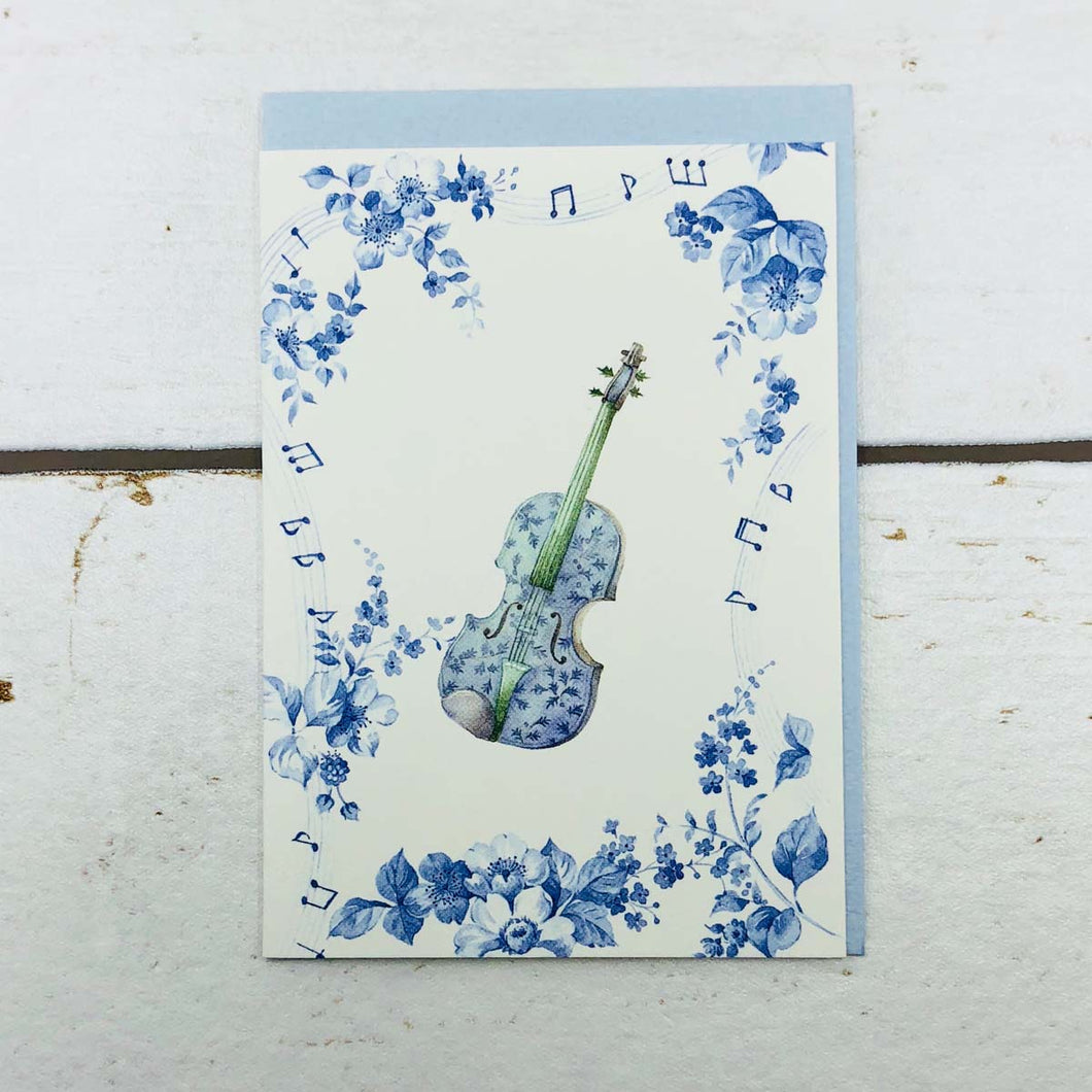 Mini Greeting Card Multipurpose Blue Music | Mc-069