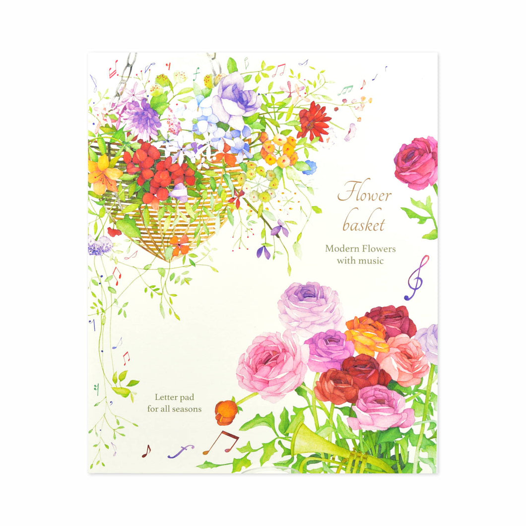 Stationery Paper Pad Flower Basket | pd-562