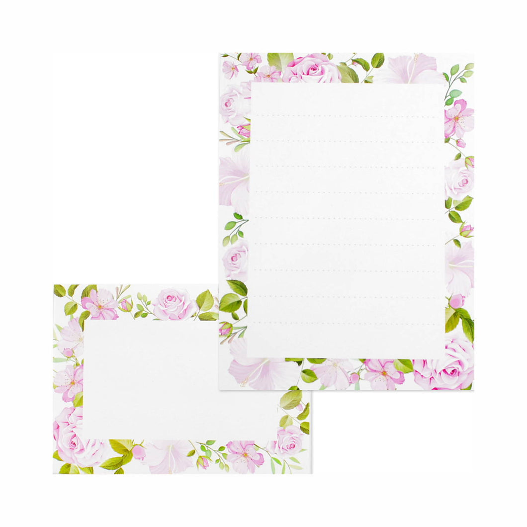 Mini Note Cards and Envelopes Set Pink Rose | mml-003