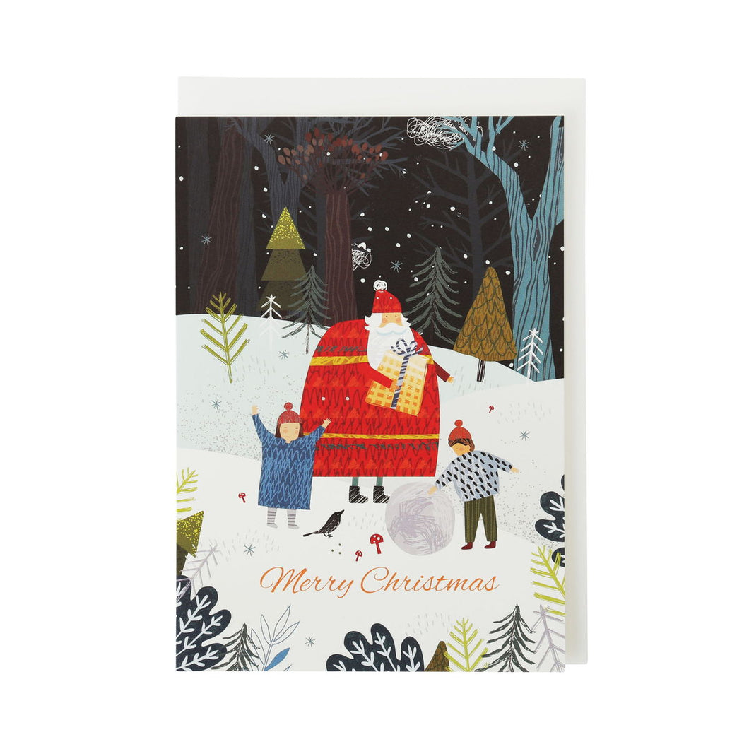 Christmas Card Classic Santa and Snow play | xcd-277