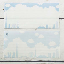 Load image into Gallery viewer, Memo Pad News of Sky Blue - Clouds and Tokyo Silhouette | mp-417
