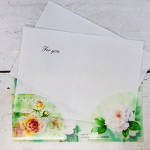 Load image into Gallery viewer, Greeting Card File Card White &amp; Orange Rose | cd-355
