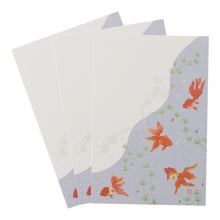Load image into Gallery viewer, Seasons Postcard Mid-summer Greeting Summer Goldfish Light Blue 3 Sheets | npc-258
