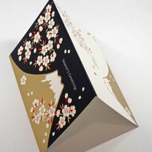 Load image into Gallery viewer, Greeting Card Christmas Card Silk Print Fuji and Sakura | jxcd-090
