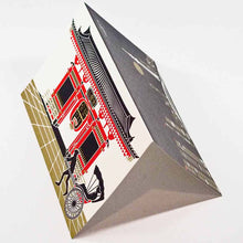 Load image into Gallery viewer, Greeting Card Christmas Card Silk Print Kaminarimon and Rickshaw | jxcd-105
